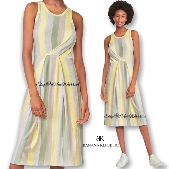 Lou & Grey/Loft NWT knit striped midi dress *shop@iamwarrior - Picture 1 of 8